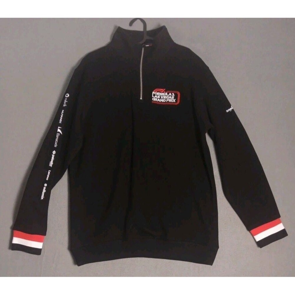 Formula 1 Las Vegas Grand Prix Quarter Zip Sweatshirt XL Black Embroidered NWOT